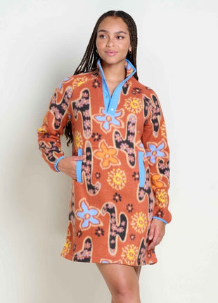 fleece shirt dress Quince Women's Stretch Sweater Fleece Shirt Dress, Small, Black