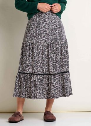 Womens MARIGOLD TIERED MIDI SKIRT