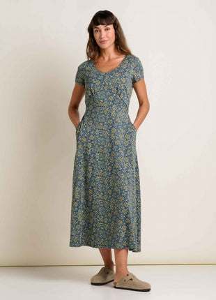 Women's Rose Midi Short Sleeve Dress
