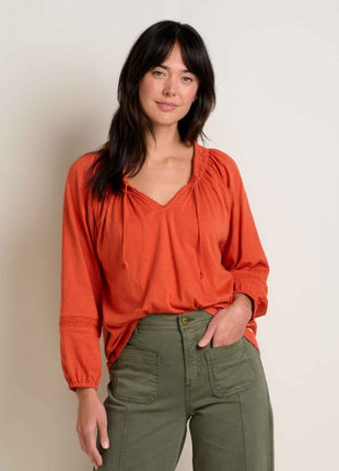 Womens Primo Long Sleeve Peasant Top