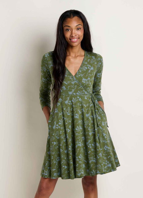 Womens Freesia Wrap LS Dress