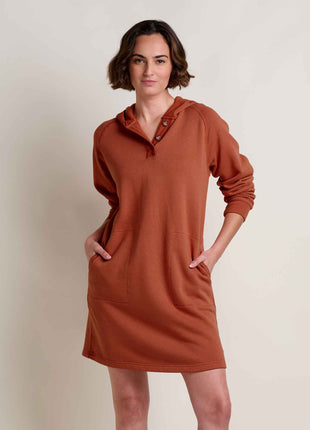 Womens Fernscape LS Hooded Dress