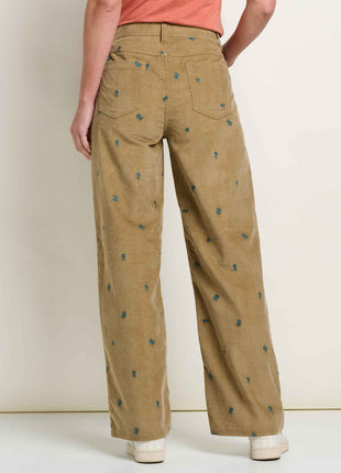 Women's Coaster Cord Wide Leg Pant Embroidered