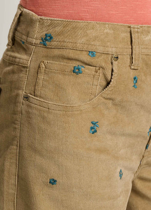 Women's Coaster Cord Wide Leg Pant Embroidered