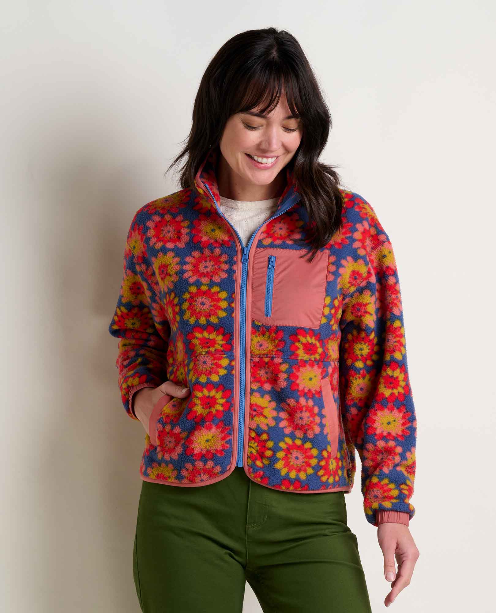 (取寄) トードアンドコー カンポ フリース ジャケット Toad&Co Campo Fleece Jacket  Barley Tie Dye Print Womens Campo Fleece Jacket – Toad&Co - Golden - ToadandCo -