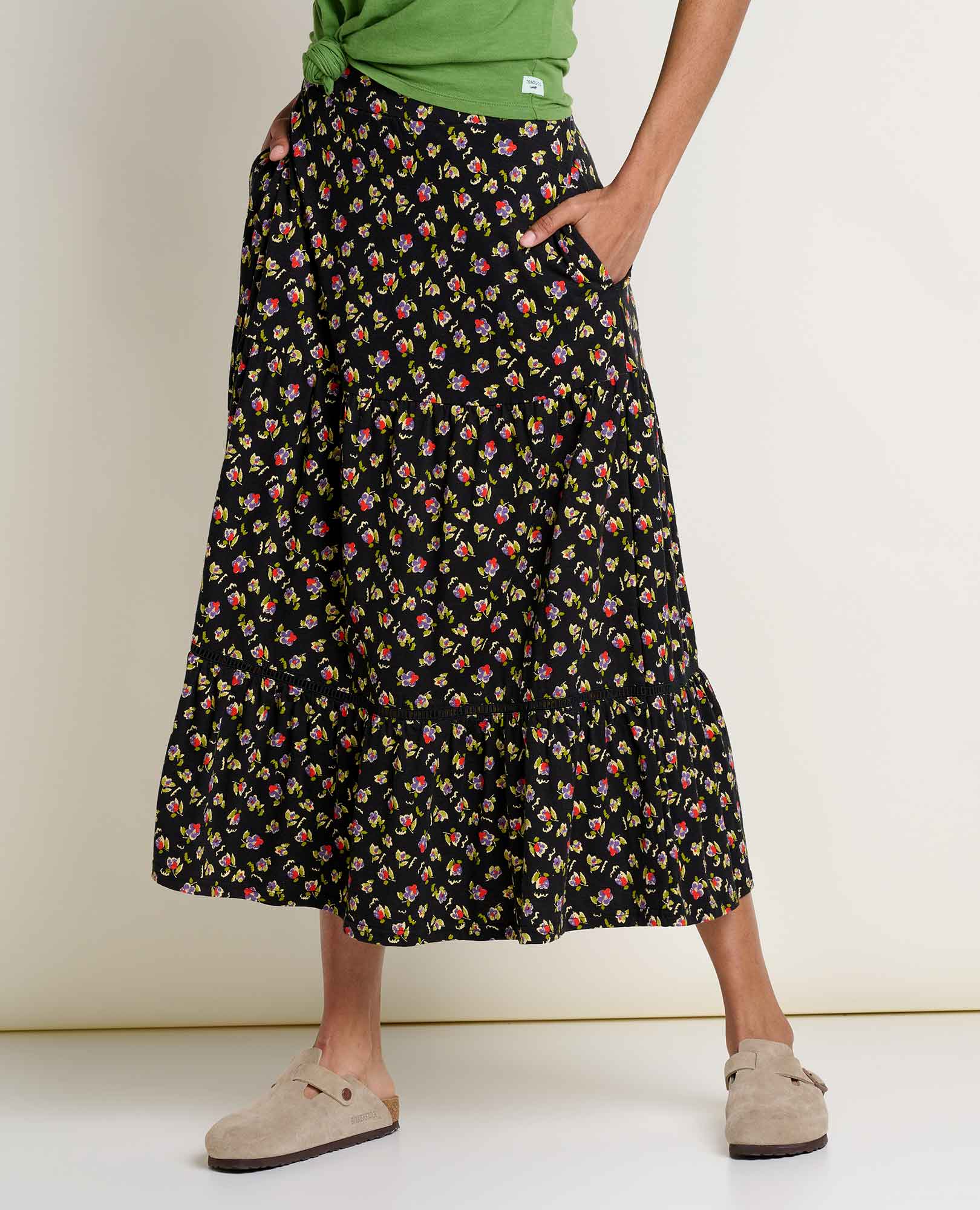 Womens MARIGOLD TIERED MIDI SKIRT – Toad&Co - Golden - ToadandCo -