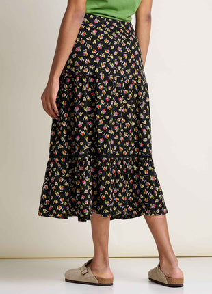 Womens MARIGOLD TIERED MIDI SKIRT