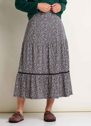 Womens MARIGOLD TIERED MIDI SKIRT