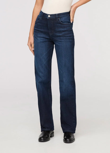Womens Tech Fleece Denim High Rise Straight