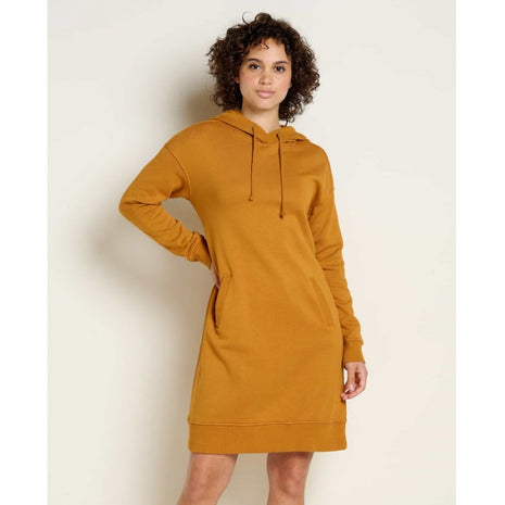 orange hooded dress XUELUO Hoodie Dress For Women Solid Color Hooded Drawstring Long Sleeve Sweatshirt Mini Summer Dresses With Pockets Sportswear,Orange,S